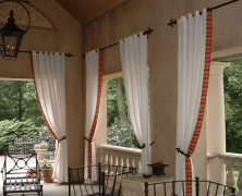 Летние шторы из тафты для открытой веранды